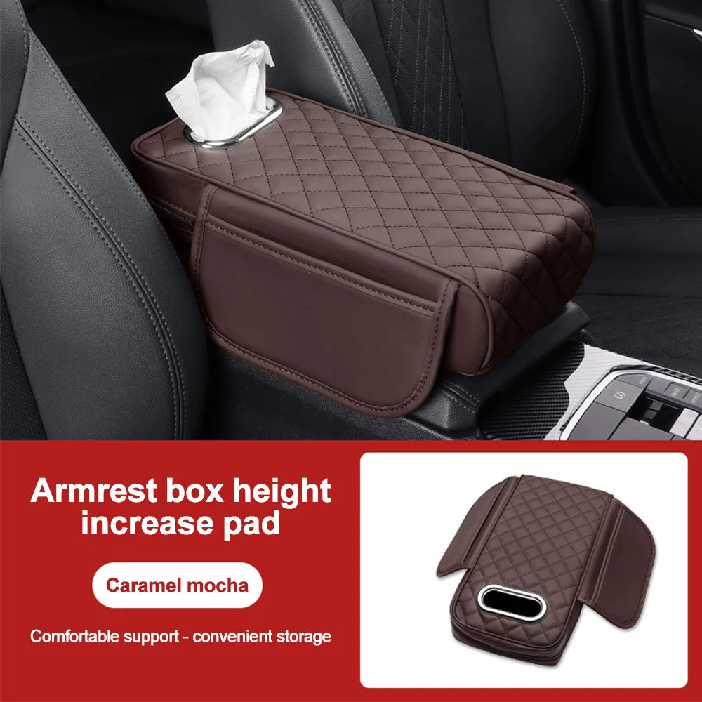 DriveEase™ Premium Car Armrest Pad with Tissue Box GETSPO